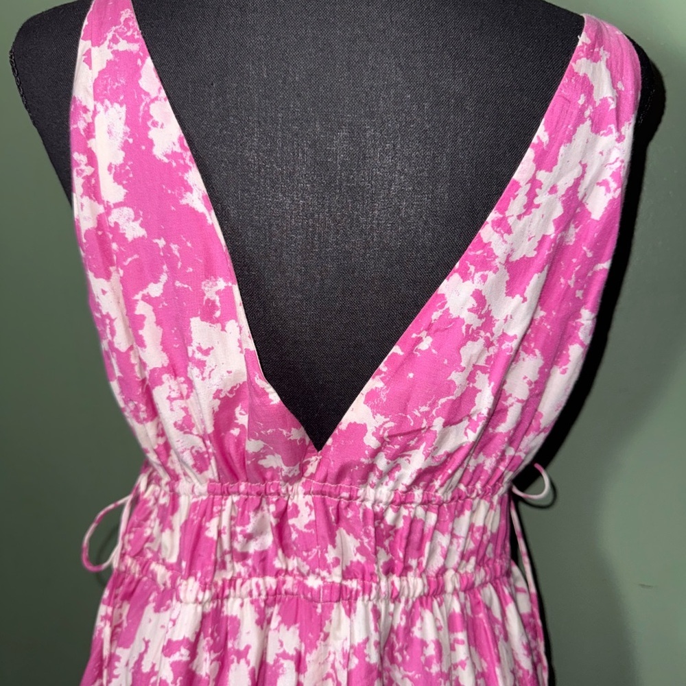 Stockholm Atelier  Pink and Cream Floral Maxi Dress - Picture 9 of 12